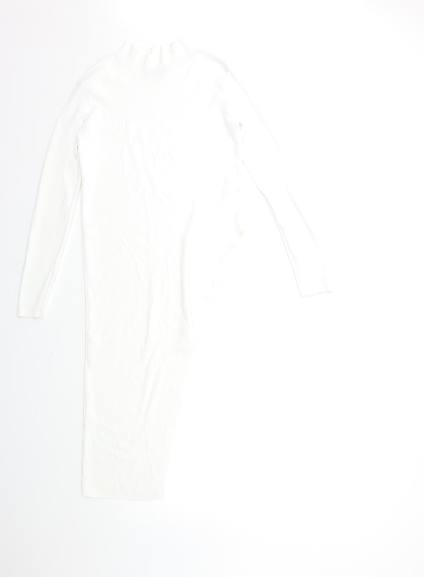 Missguided Womens White  Knit Basic Blouse Size 12  - Asymmetric