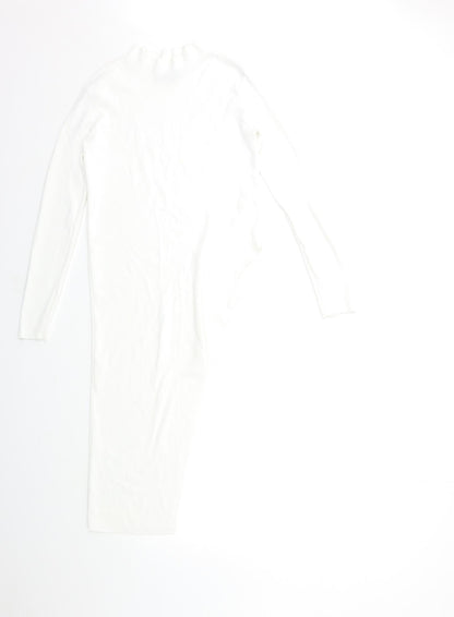 Missguided Womens White  Knit Basic Blouse Size 12  - Asymmetric