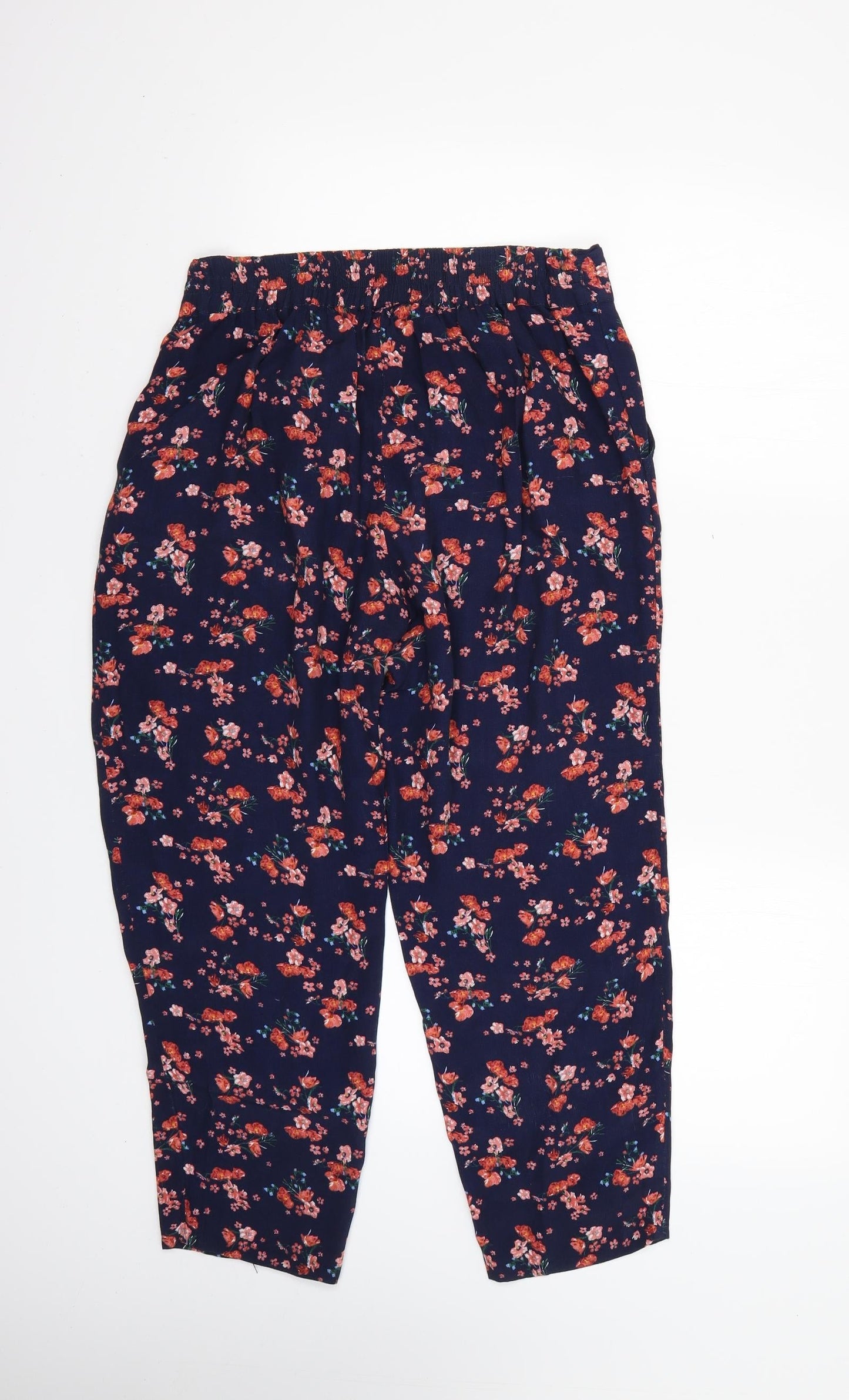 Monsoon Womens Blue Floral  Trousers  Size 8 L24 in