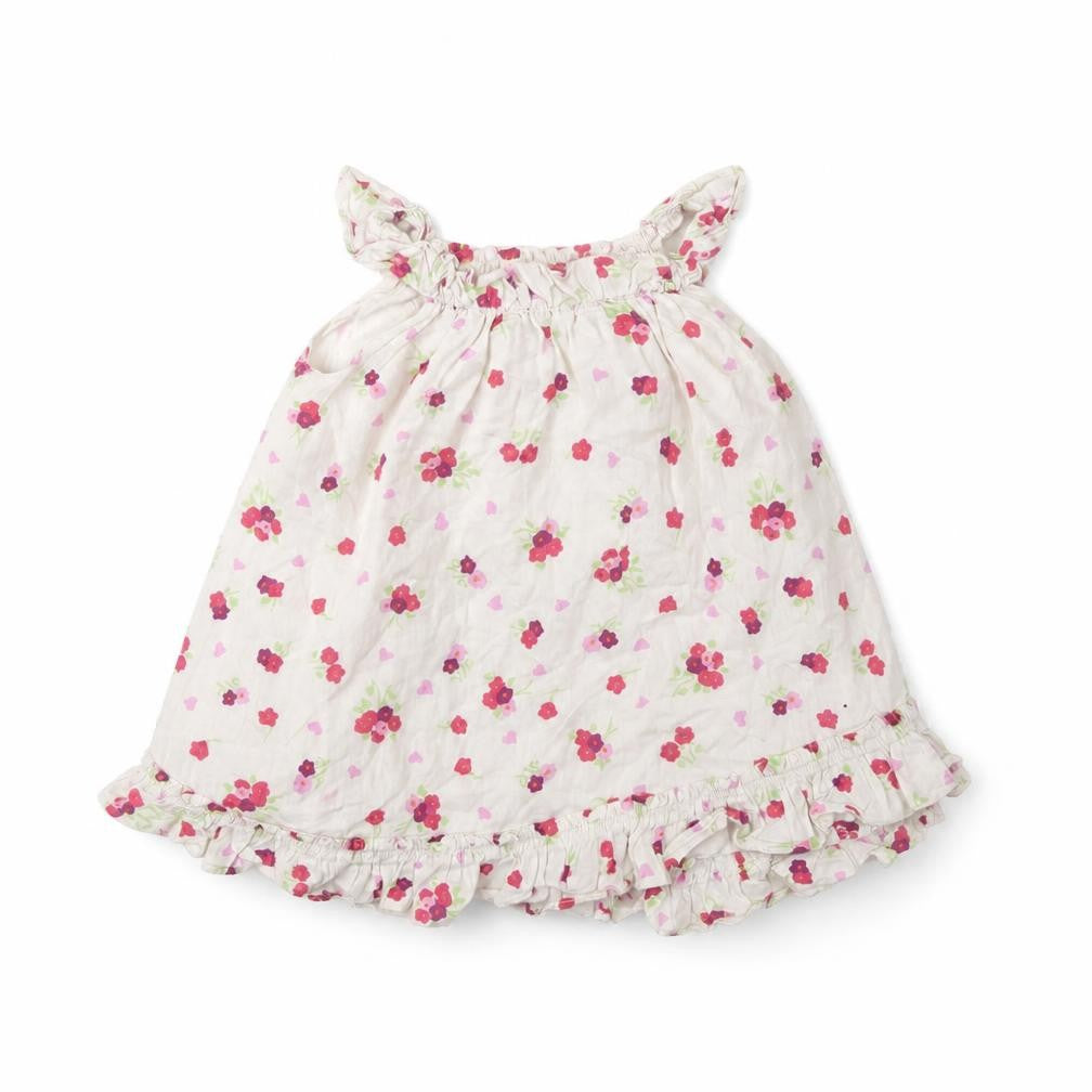 Baby GAP Girls White Floral  Fit & Flare  Size 6-9 Months