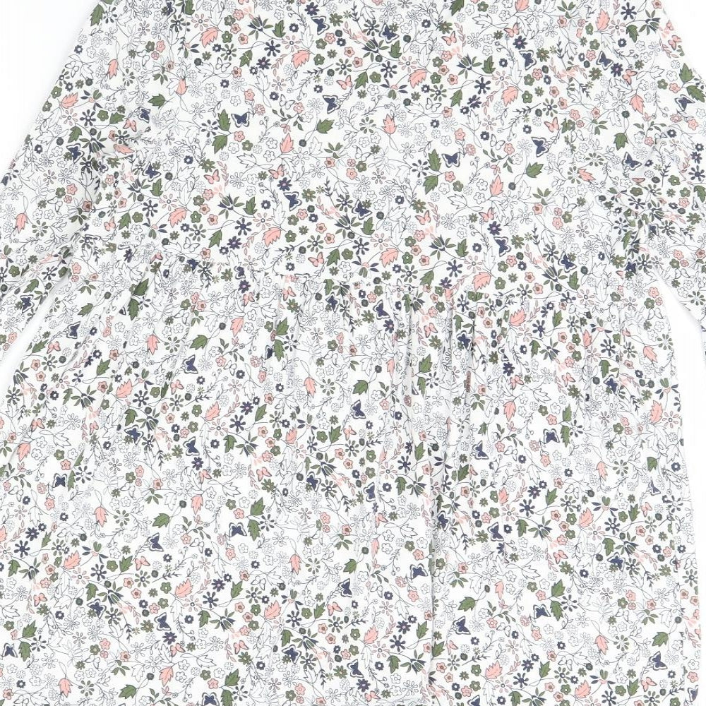 TU Womens White Floral  Basic Blouse Size 8