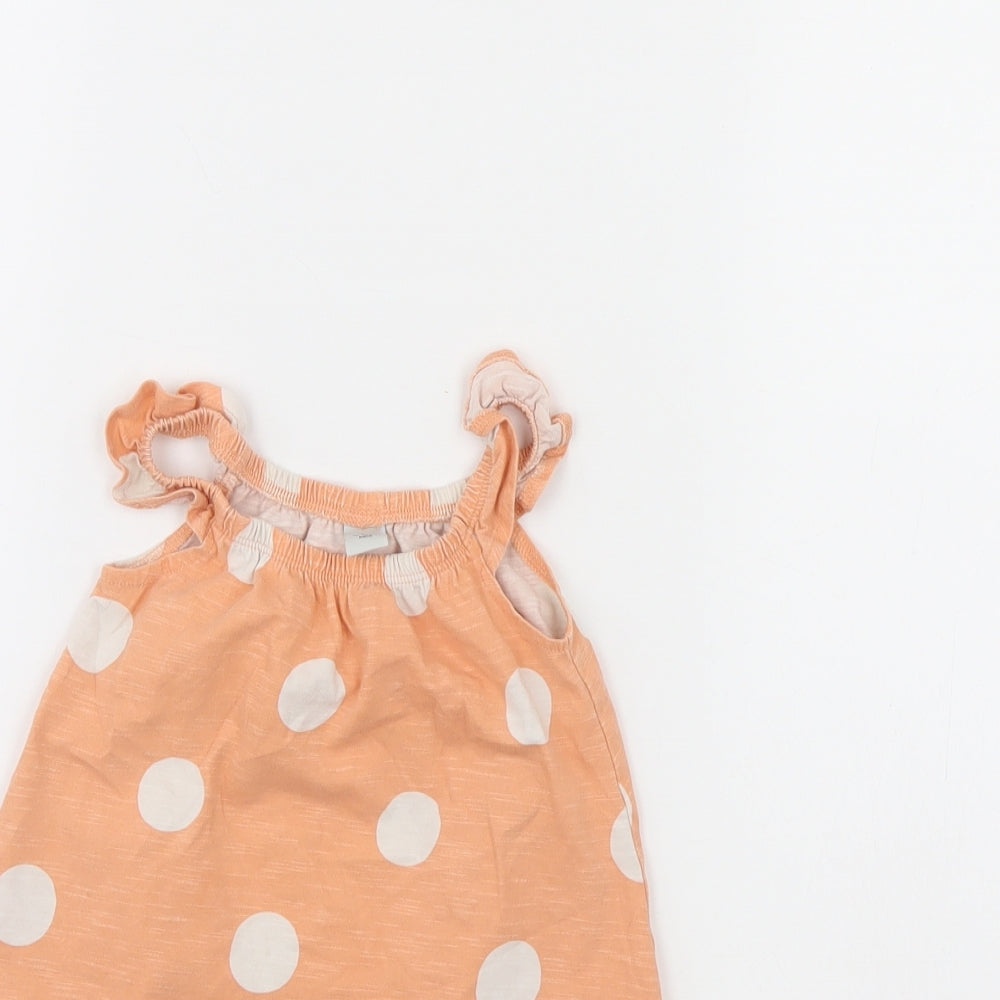 TU Girls Orange Polka Dot  Shift  Size 12 Months