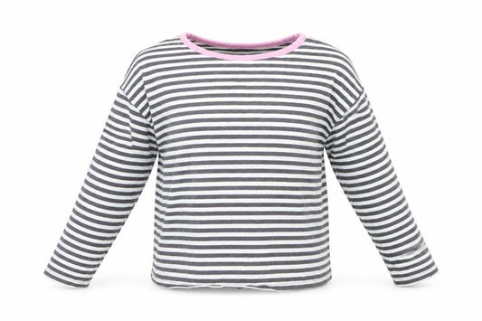 Tu Girls White Striped  Basic T-Shirt Size 8 Years