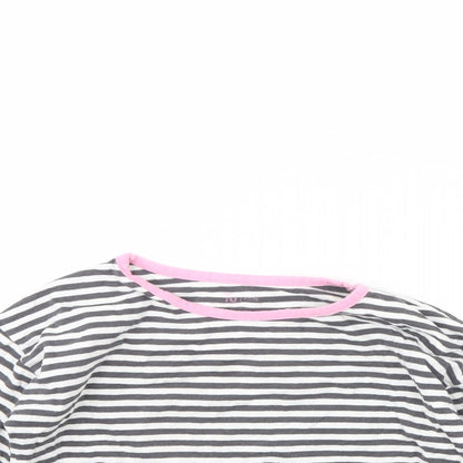 Tu Girls White Striped  Basic T-Shirt Size 8 Years