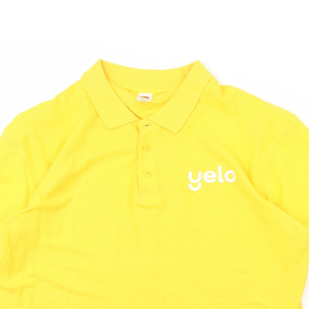Fruit of the Loom Mens Yellow    Polo Size XL