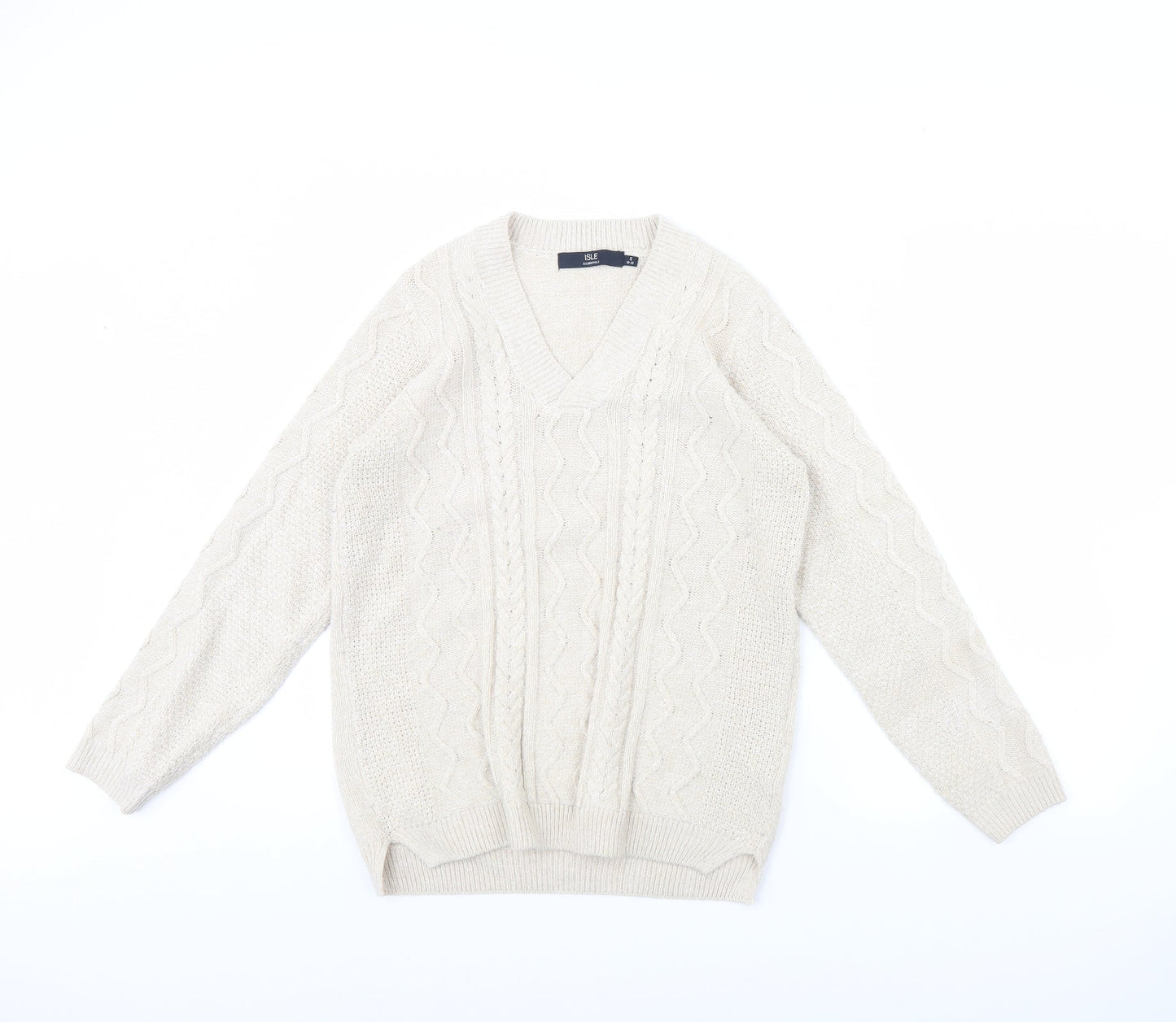 Isle Womens Beige   Pullover Jumper Size S