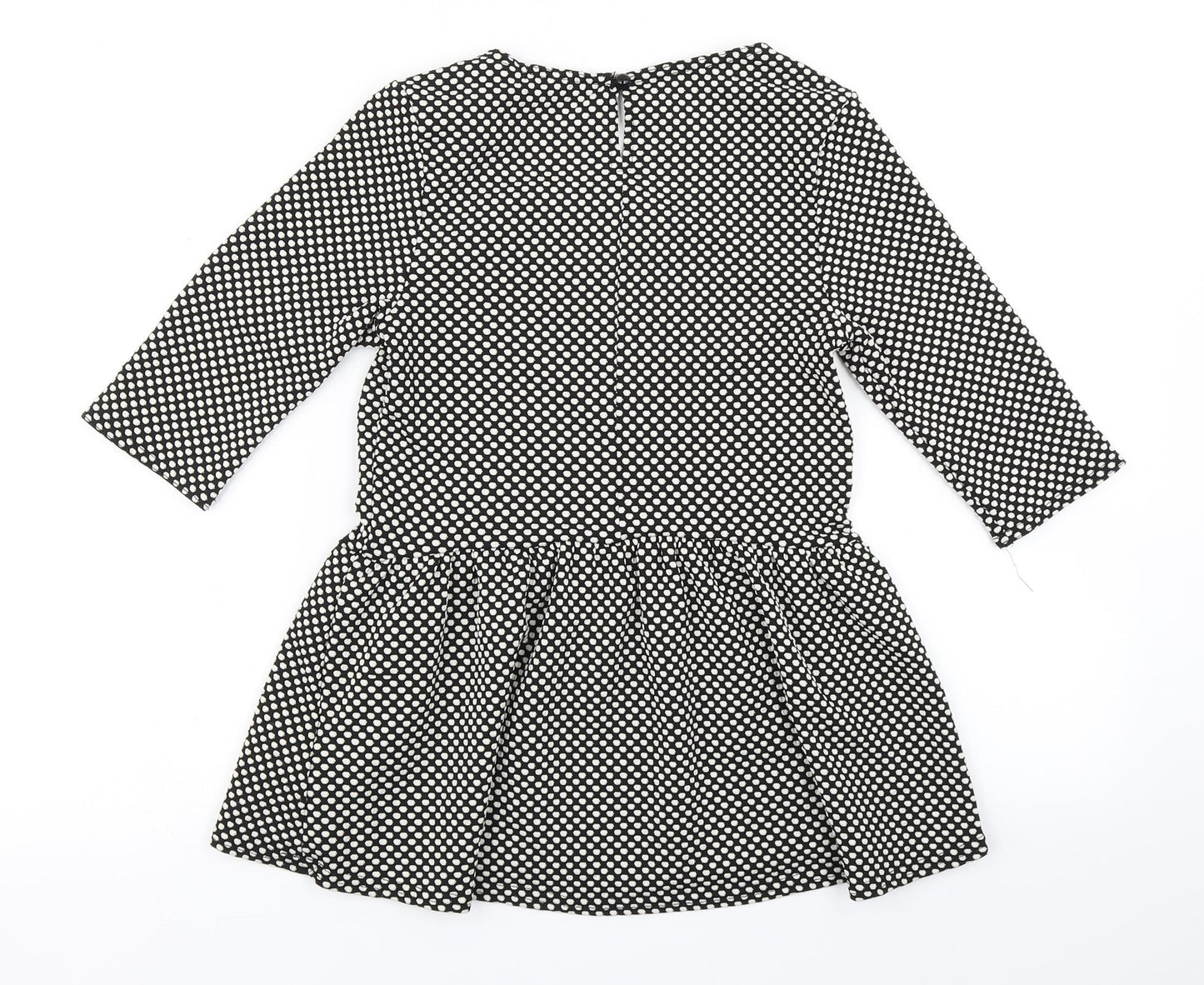 New Look Womens Black Polka Dot  Basic T-Shirt Size 10  - Peplum