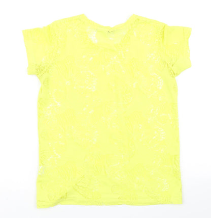 Atmosphere Womens Yellow Floral  Basic T-Shirt Size 6