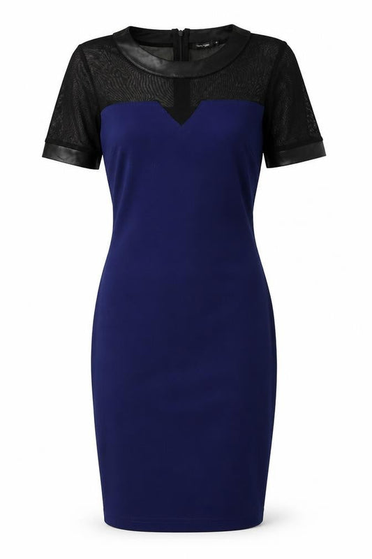 River Island Womens Blue   Pencil Dress  Size 8  - Mesh sleeve
