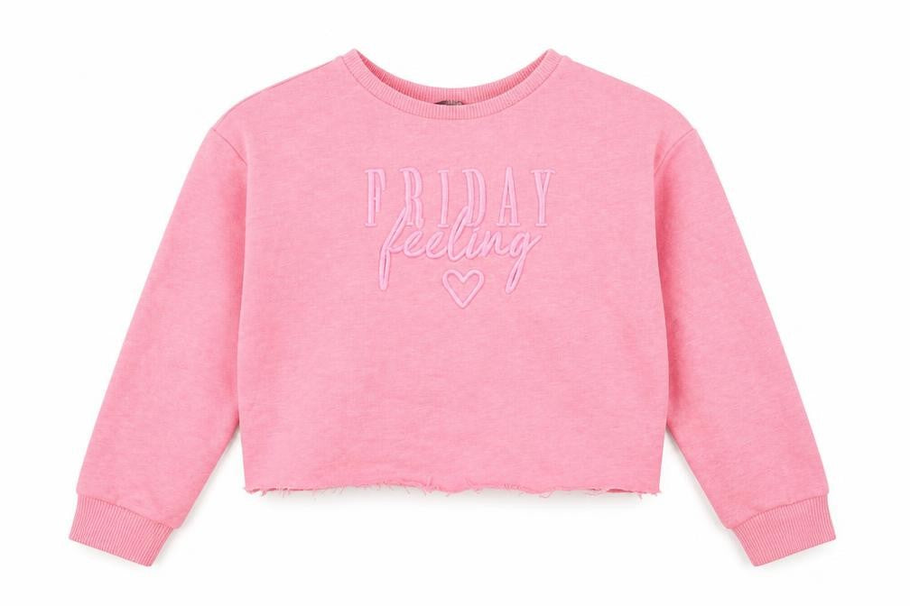 Miss E-vie Girls Pink   Pullover Sweatshirt Size 7-8 Years  - Cropped