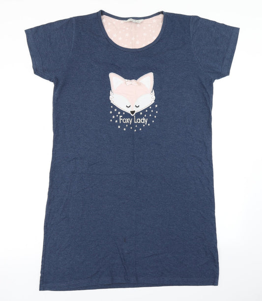 Love to Lounge Womens Blue Solid  Top Dress Size M