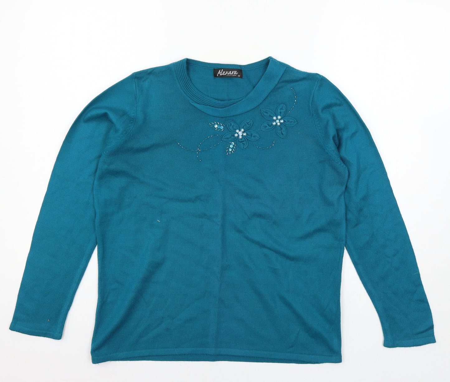 Alexara Womens Blue  Knit Pullover Jumper Size M