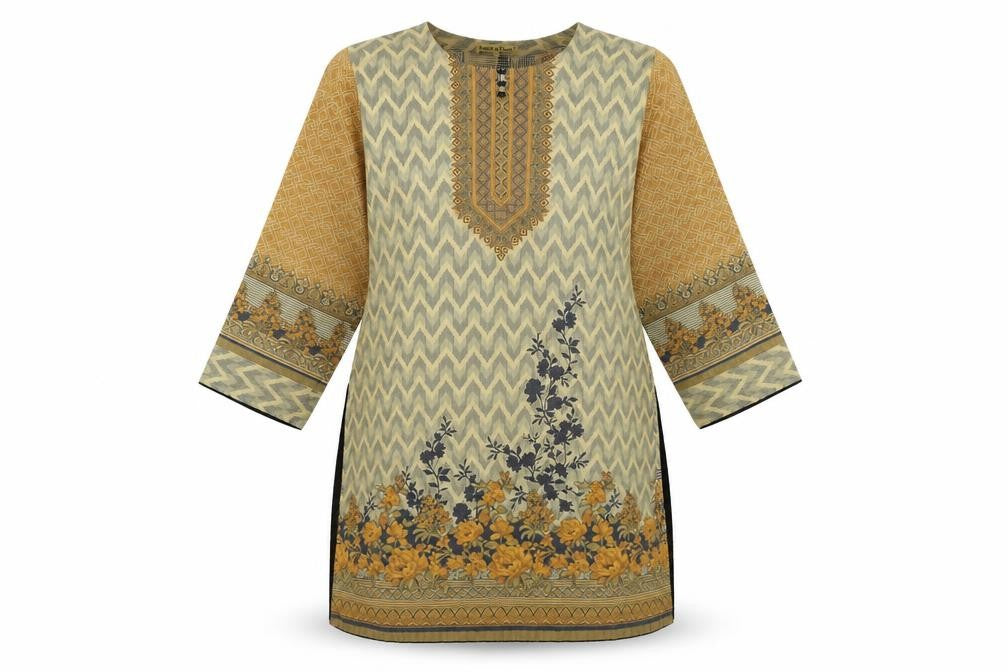 Bushra Khan Womens Multicoloured Geometric  Basic Blouse Size L