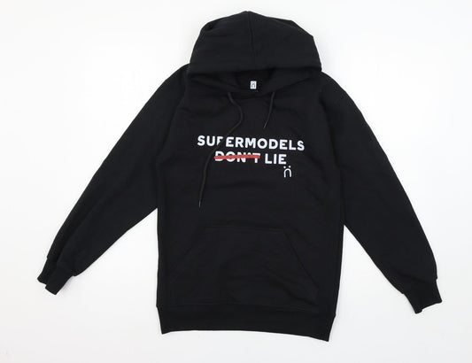 Little White Lies  Womens Black  Jersey Pullover Hoodie Size XS  - Supermodels lie