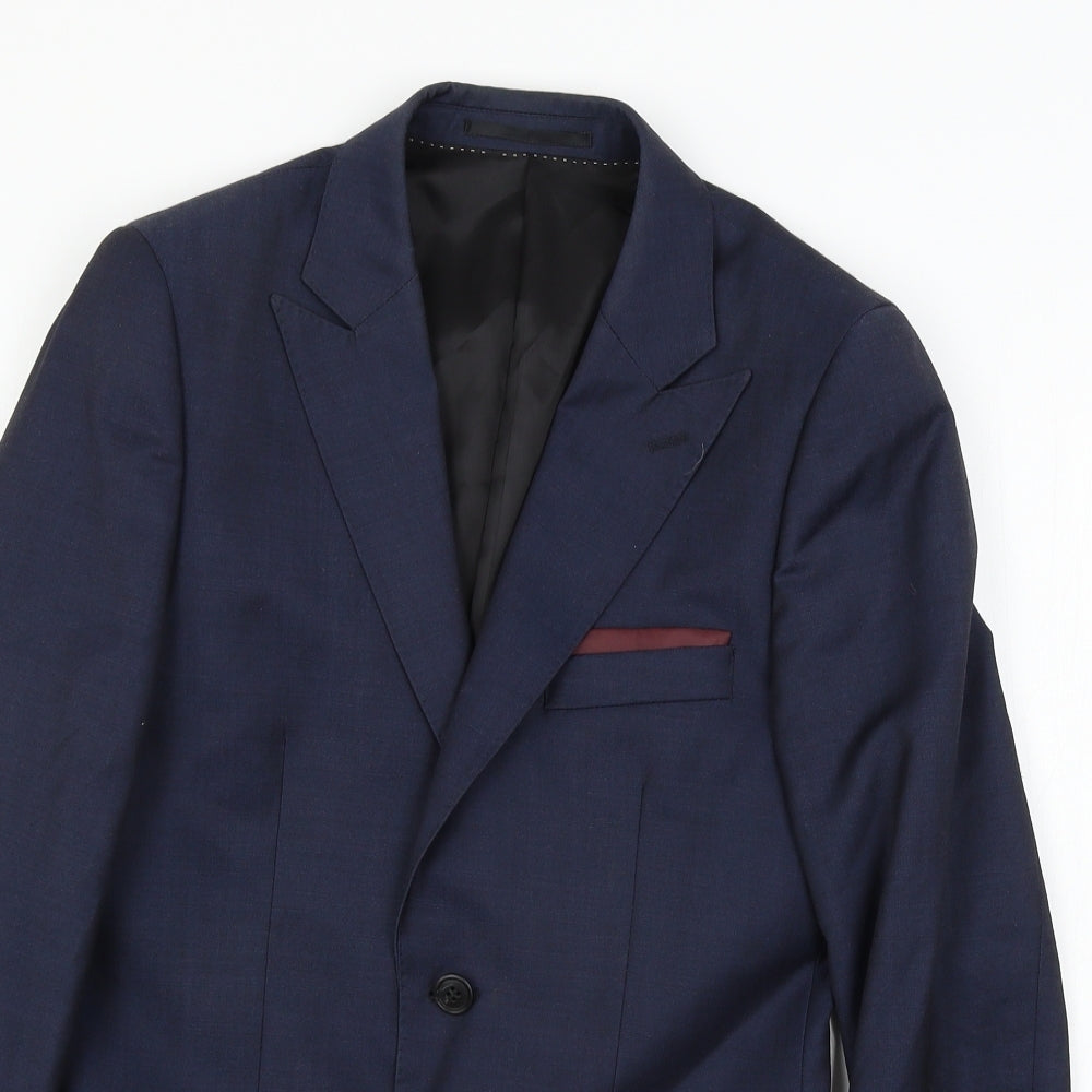Topman Mens Blue   Jacket Suit Jacket Size S