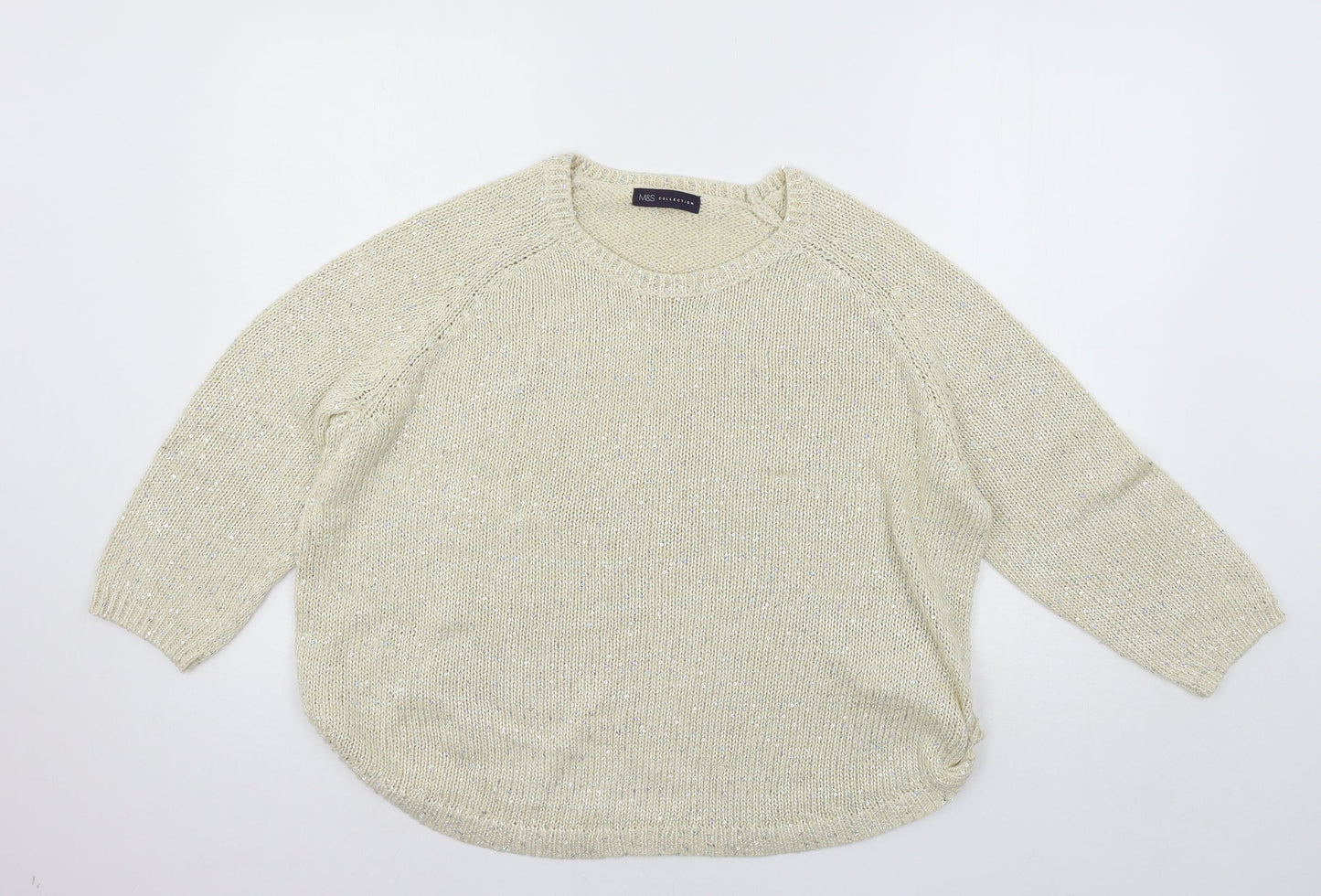 Marks and Spencer Womens Ivory  Knit Pullover Jumper Size S