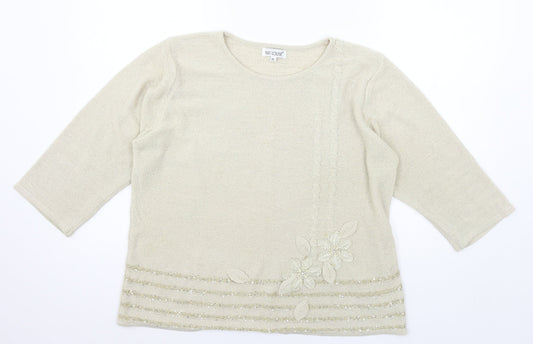 Fay Louise Womens Ivory  Knit Pullover Jumper Size XL