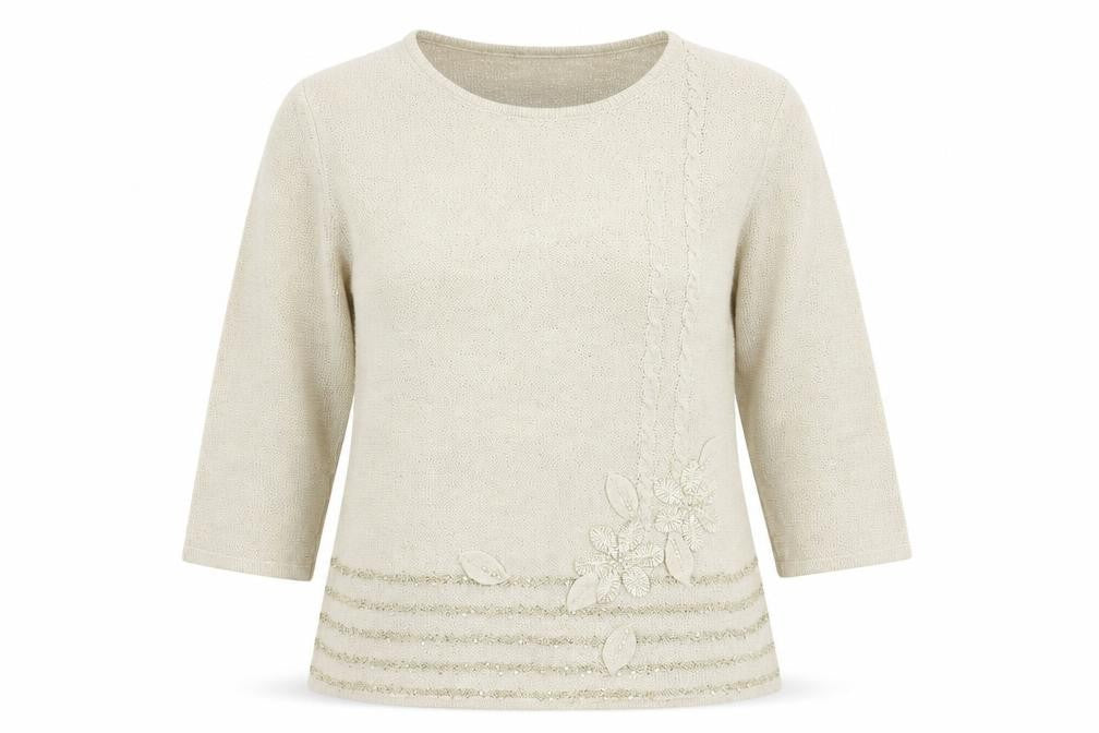 Fay Louise Womens Ivory  Knit Pullover Jumper Size XL