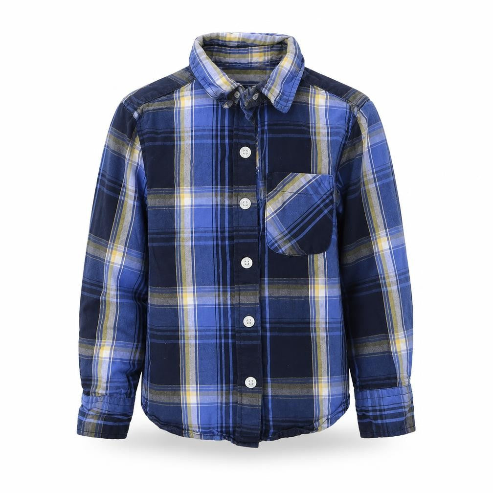 Blue Zoo Boys Blue Plaid  Basic Button-Up Size 5 Years