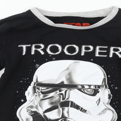 Preloved Character.com Boys Black Geometric Jersey  Pyjama Top Size 5 Years  - Storm Trooper - Detail