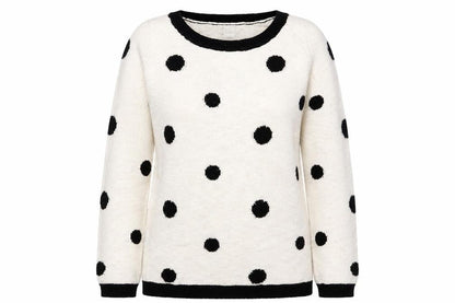 r edition Womens White Polka Dot  Pullover Jumper Size 10
