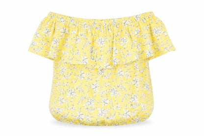 Next Womens Yellow Floral  Basic Blouse Size 10