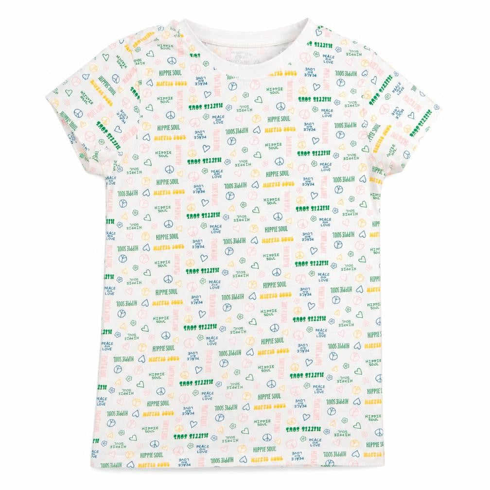 Primark Womens White Geometric  Basic T-Shirt Size 4