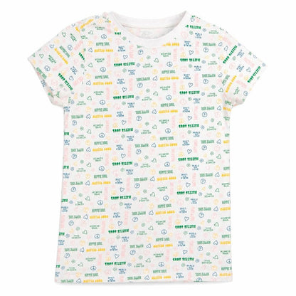 Primark Womens White Geometric  Basic T-Shirt Size 4