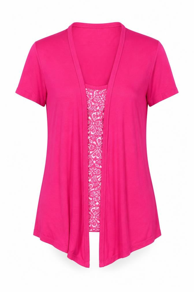 Debenhams Womens Pink Floral  Basic T-Shirt Size 12