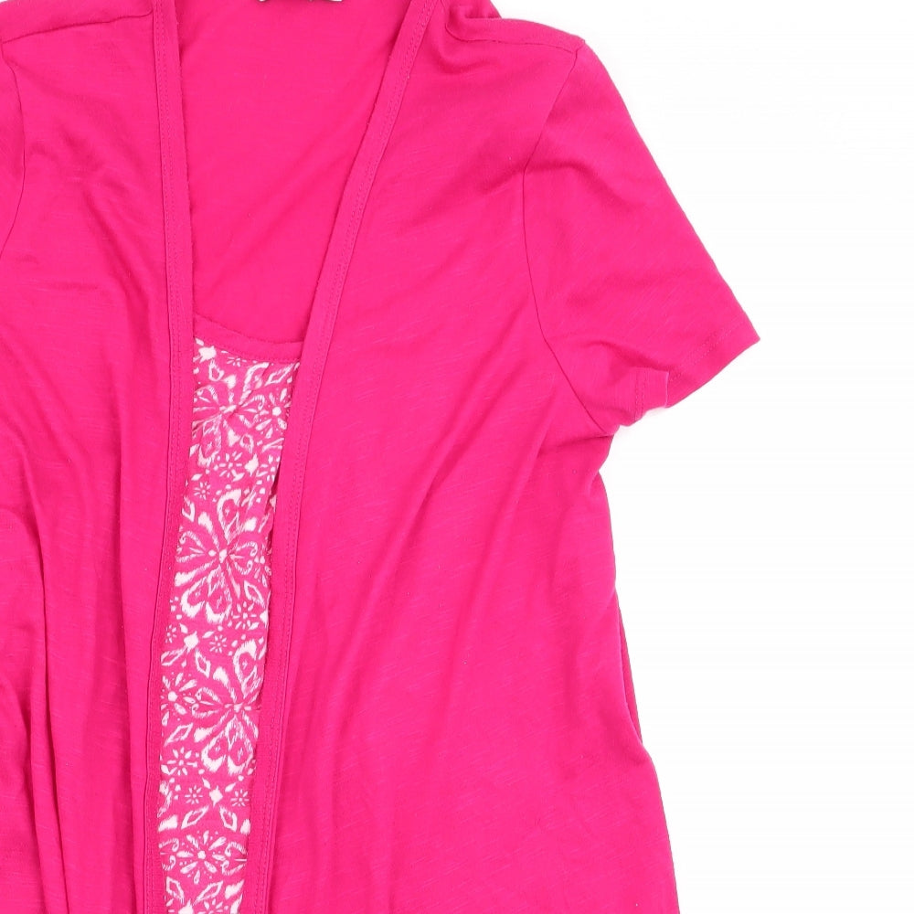Debenhams Womens Pink Floral  Basic T-Shirt Size 12