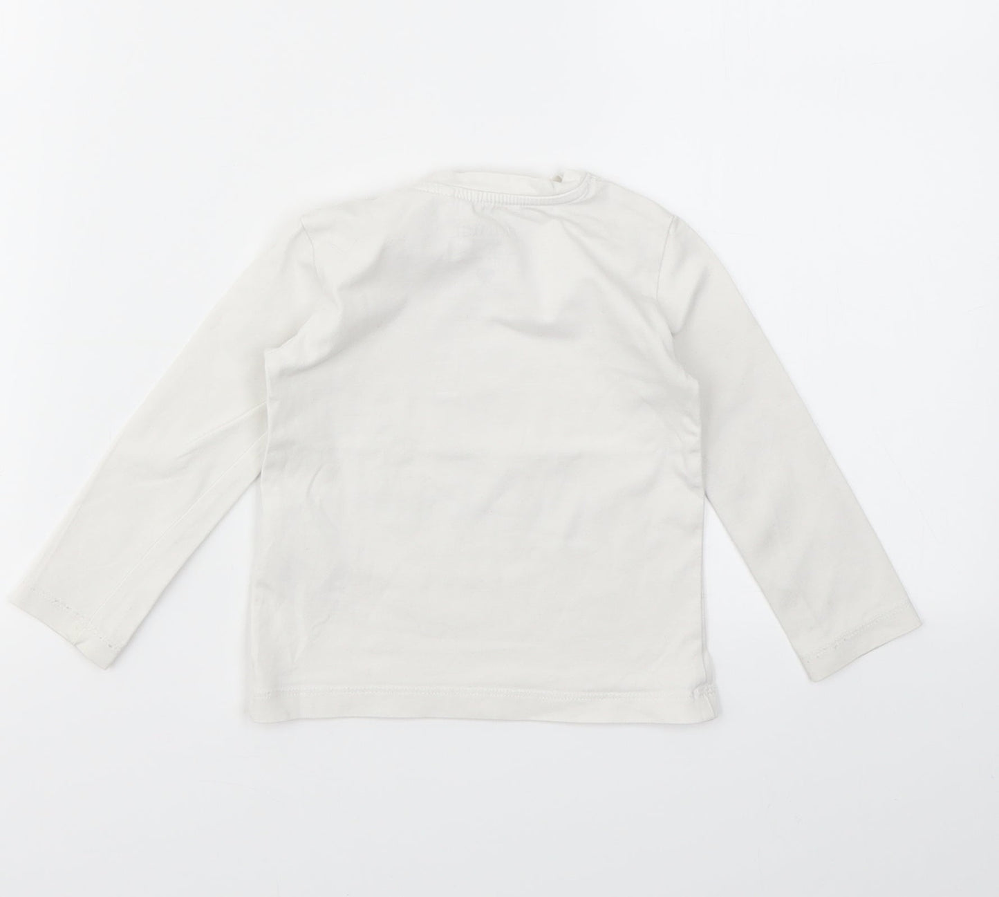 PRIMIGI  Girls White Geometric  Basic T-Shirt Size 10 Years