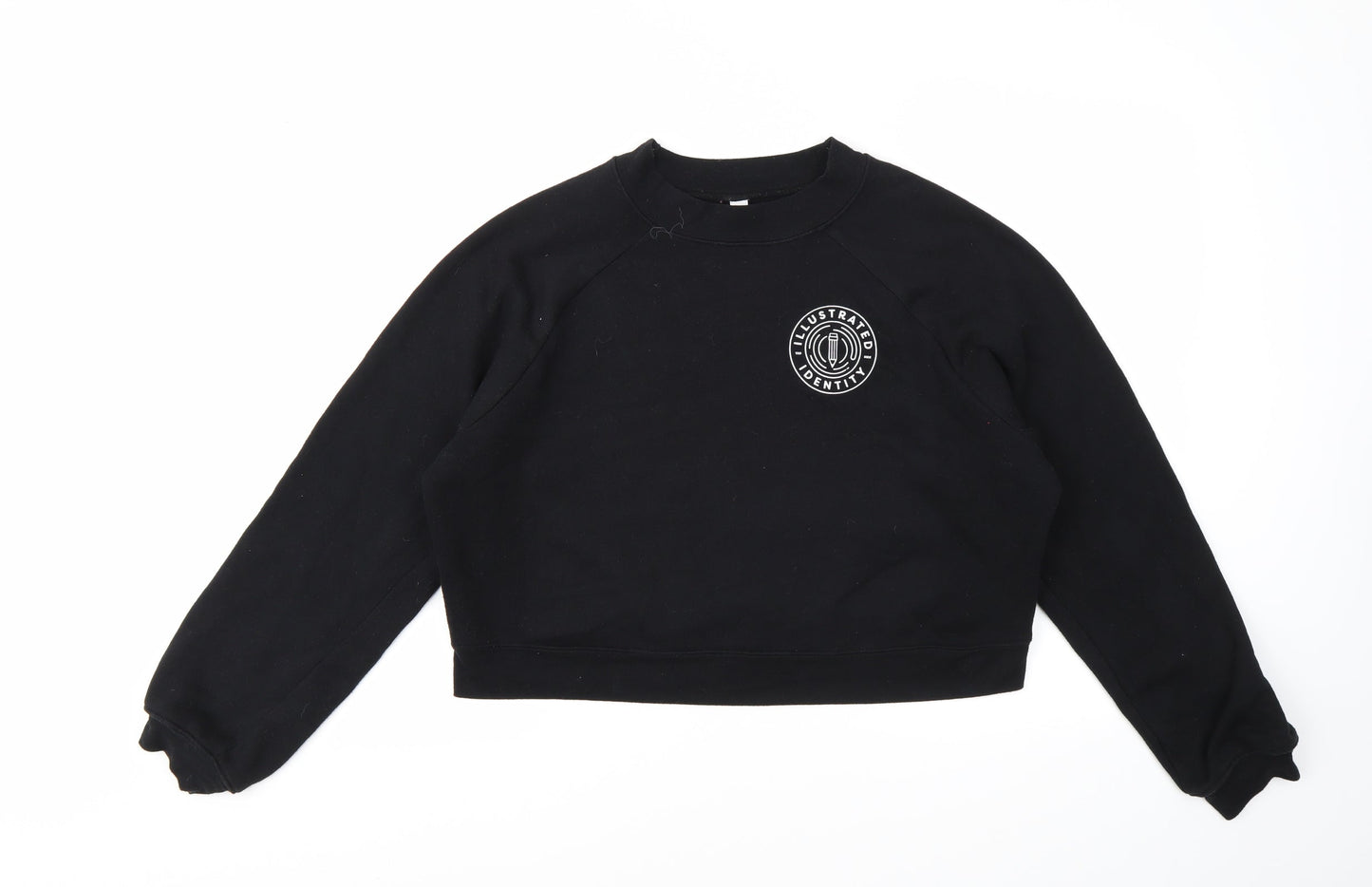 Preworn Womens Black Geometric  Pullover Sweatshirt Size M