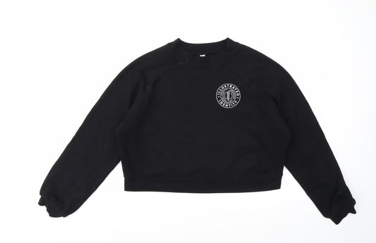 Preworn Womens Black Geometric  Pullover Sweatshirt Size M