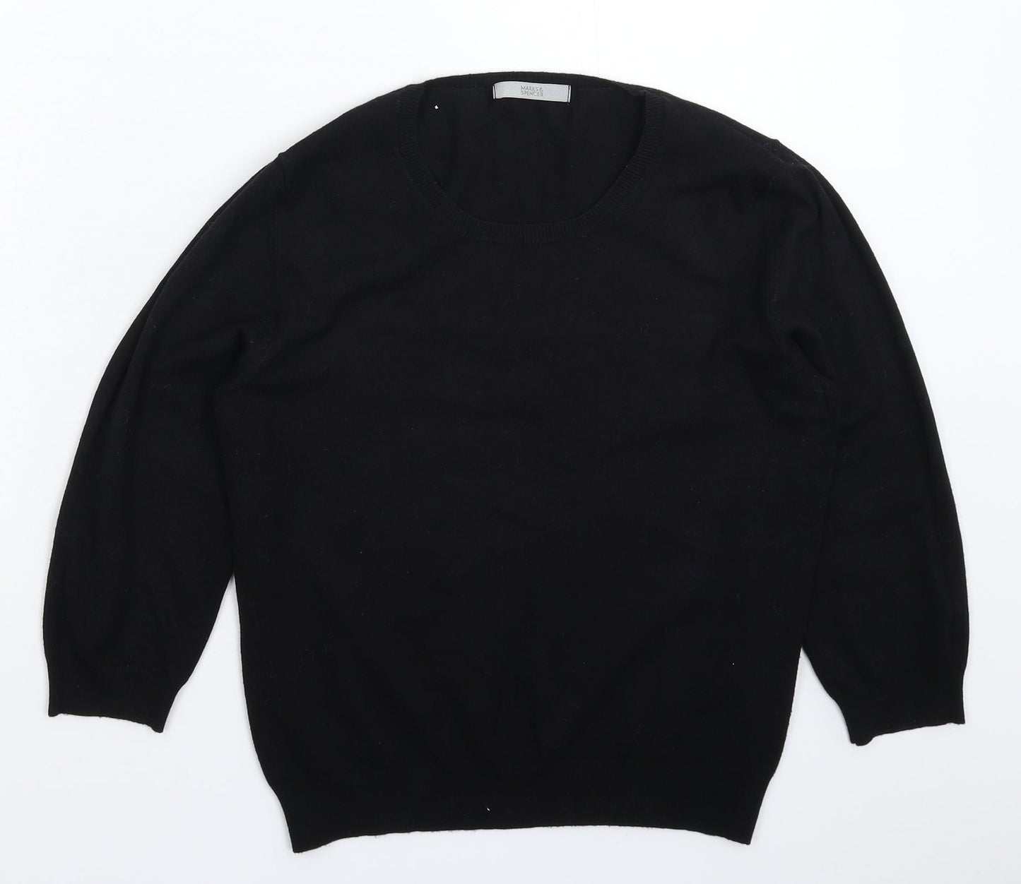 Marks and Spencer Womens Black  Knit Pullover Jumper Size 14