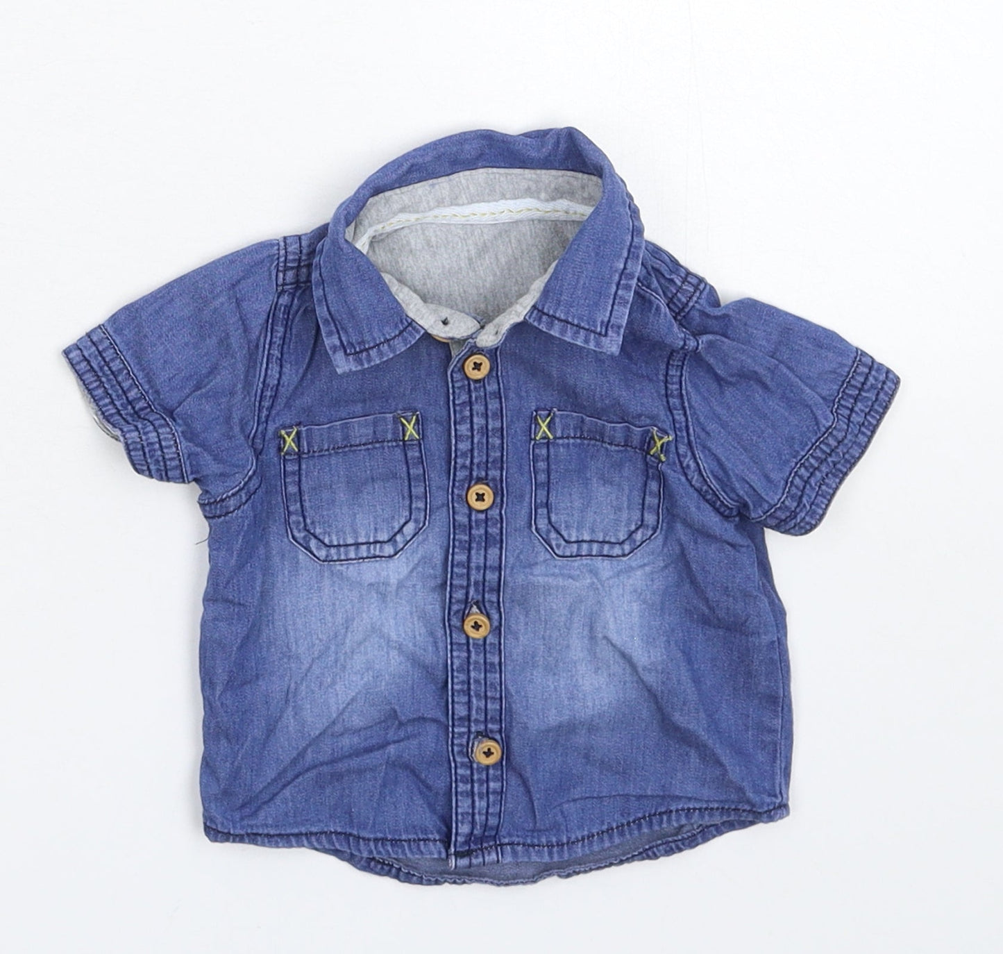 Matalan Baby Blue  Denim Basic Button-Up Size 0-3 Months