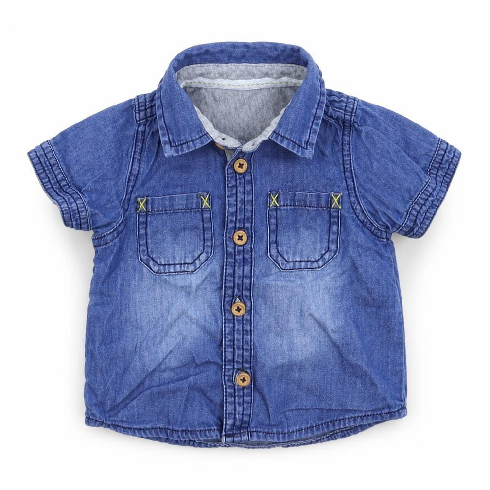 Matalan Baby Blue  Denim Basic Button-Up Size 0-3 Months