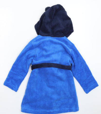 Preloved Disney Boys Blue Solid Fleece  Robe Size 6 Years - Back