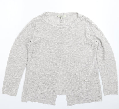 Peacocks Womens Silver  Knit Pullover Jumper Size 14