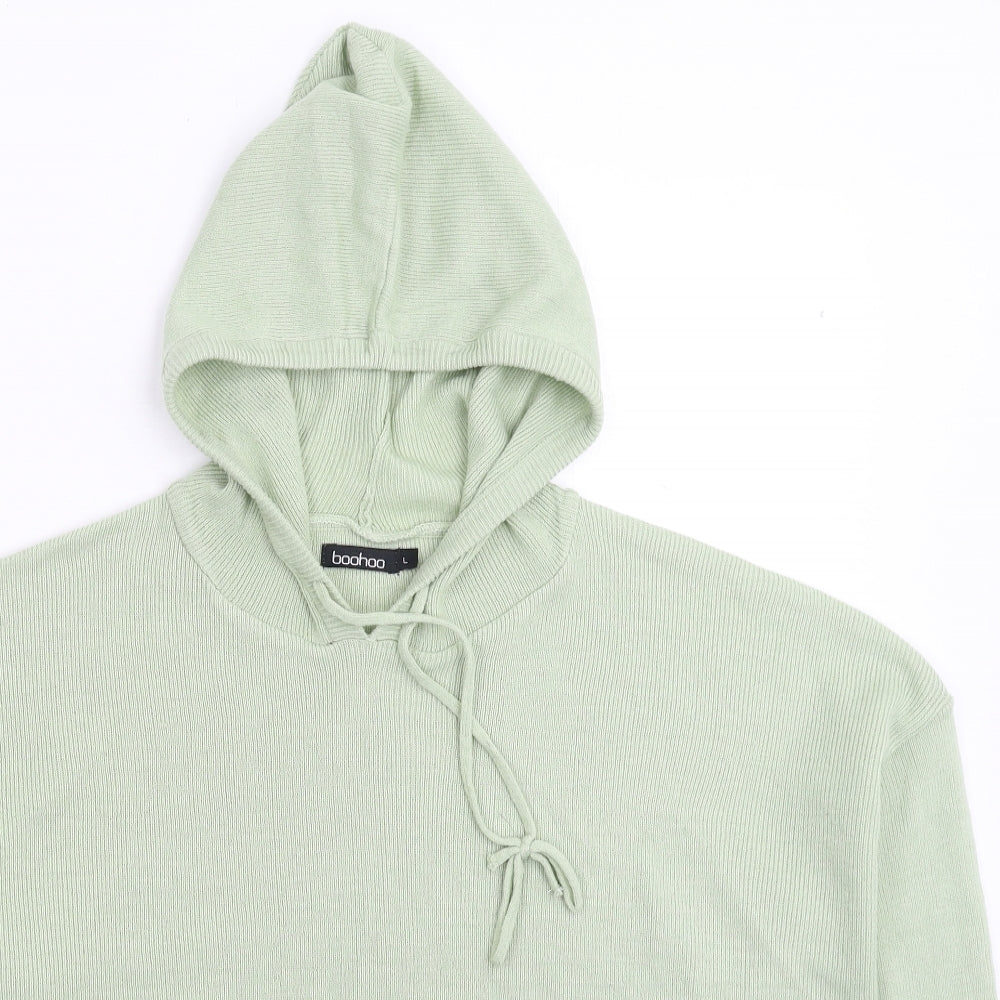 Boohoo Womens Green  Knit Pullover Jumper Size L
