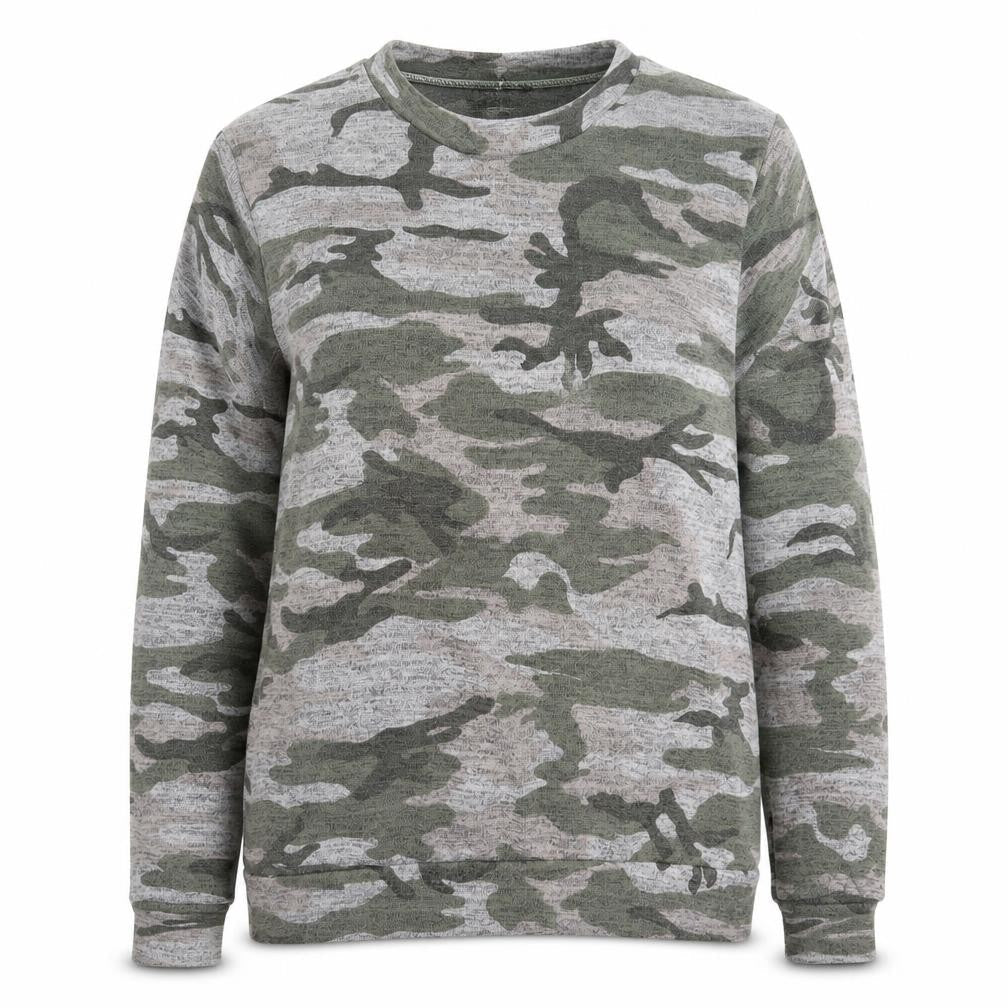 DX London Womens Grey Camouflage Knit Pullover Jumper Size L