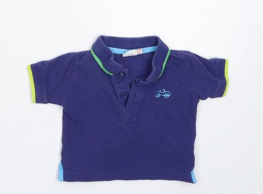 Blue Zoo Baby Blue   Basic Polo Size 0-3 Months