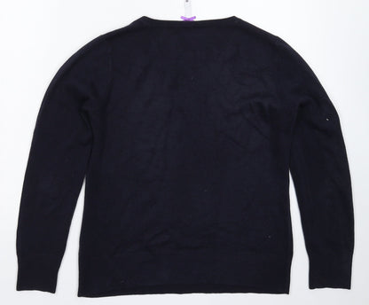 Preloved BHS Womens Blue  Knit Pullover Jumper Size 12 - Back