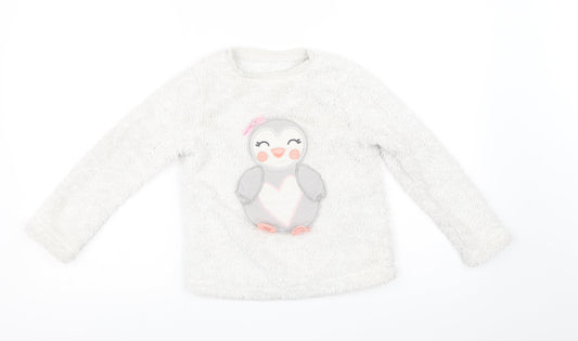 George Girls White Solid  Top Pyjama Top Size 6-7 Years