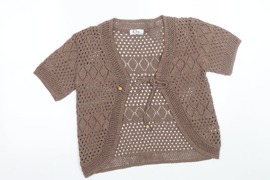 CHIC Womens Brown   Cardigan Jumper Size S