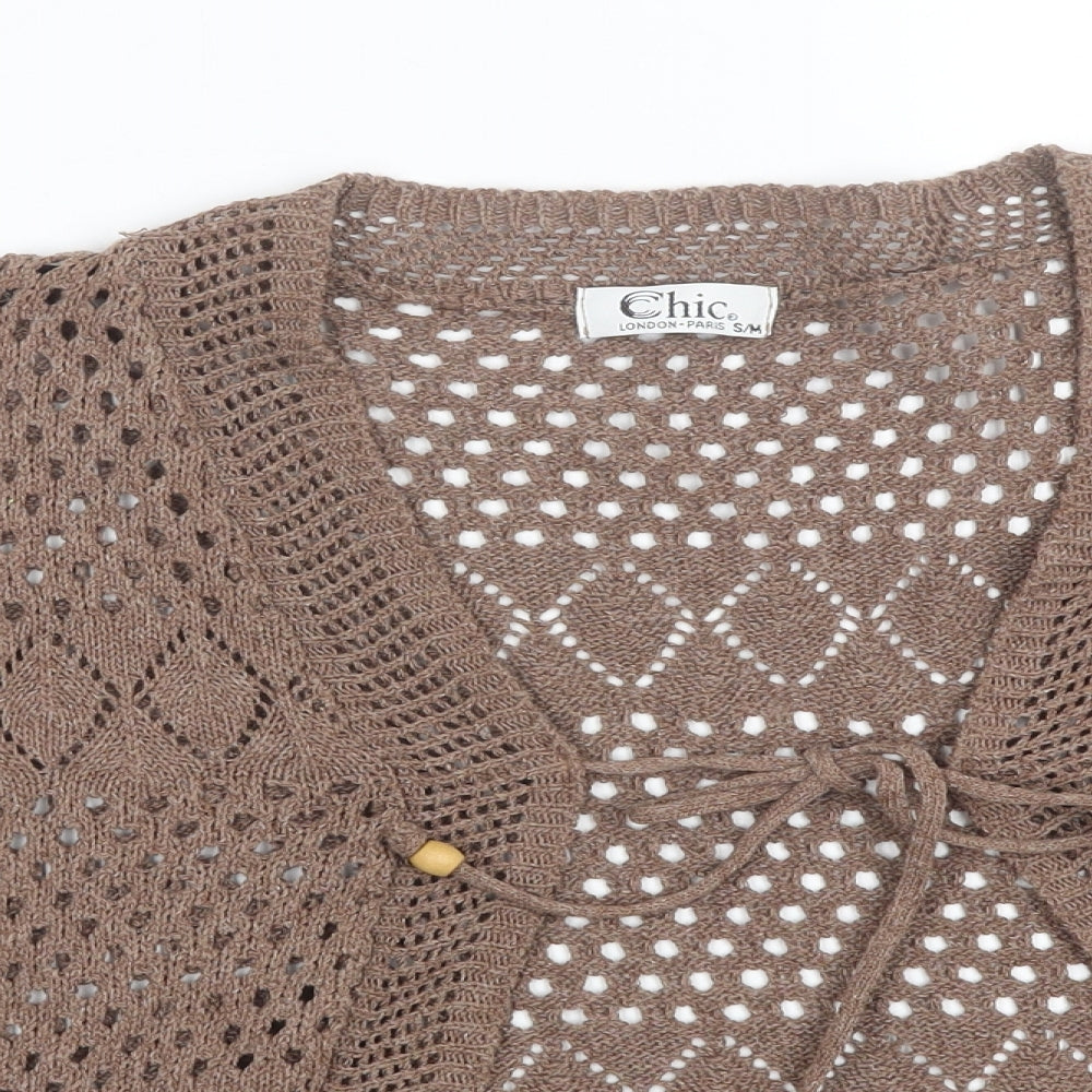 CHIC Womens Brown   Cardigan Jumper Size S