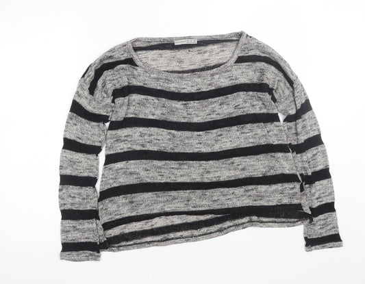Atmosphere Womens Grey Striped  Pullover Jumper Size 10