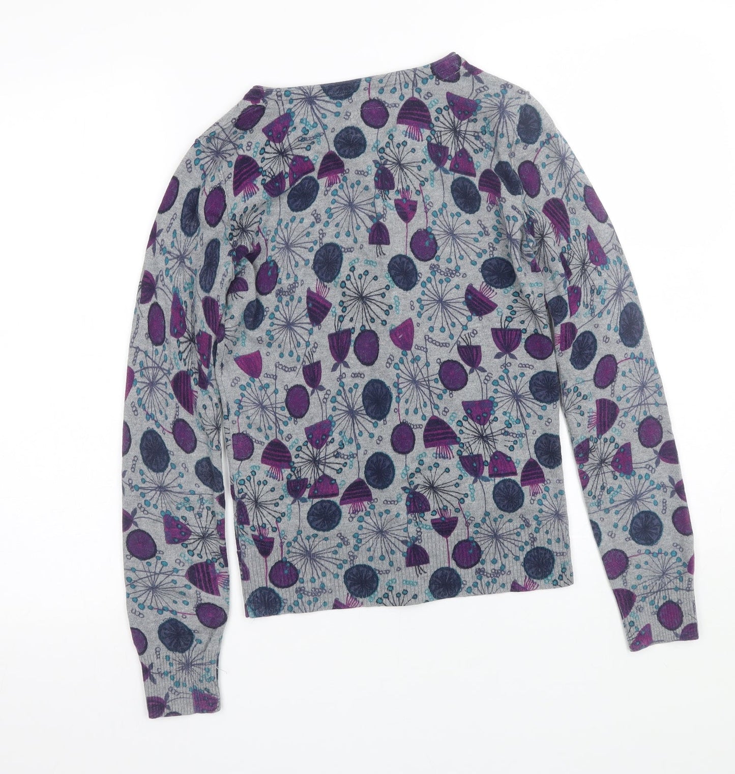 Debenhams Womens Grey Floral  Cardigan Jumper Size 10