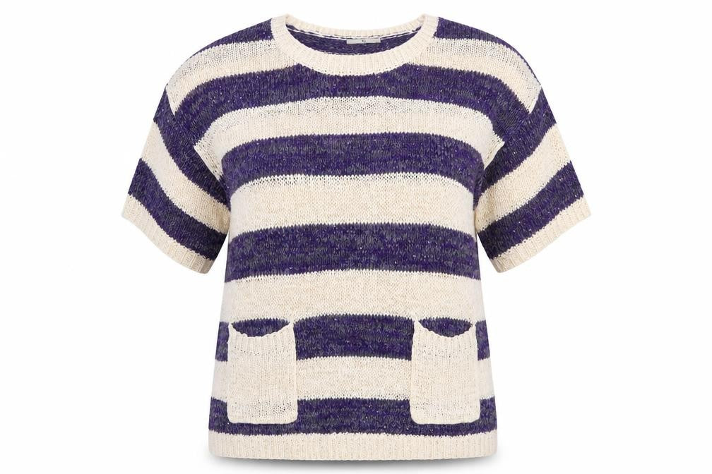 Ti Womens Purple Striped  Pullover Jumper Size 16