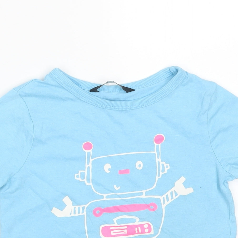 George Boys Blue   Basic T-Shirt Size 2-3 Years  - Robot
