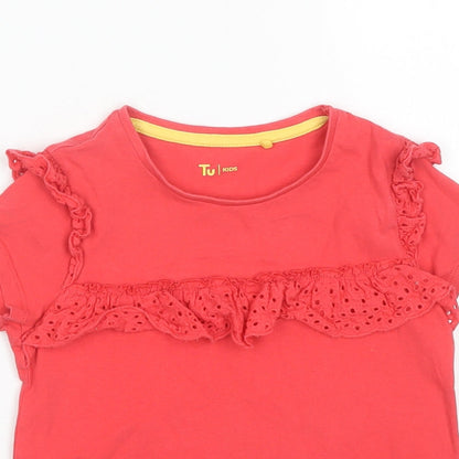 Tu Boys Red   Basic T-Shirt Size 5-6 Years